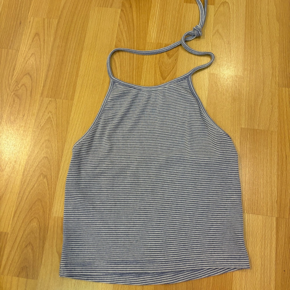 Brand Melville blue and white halter tank